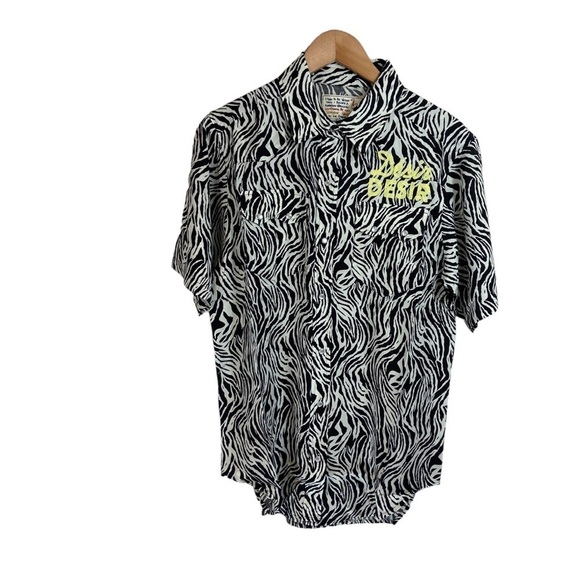 Sandrine Rose Embroidered Desir Zebra Print Top NWT - Picture 2 of 7